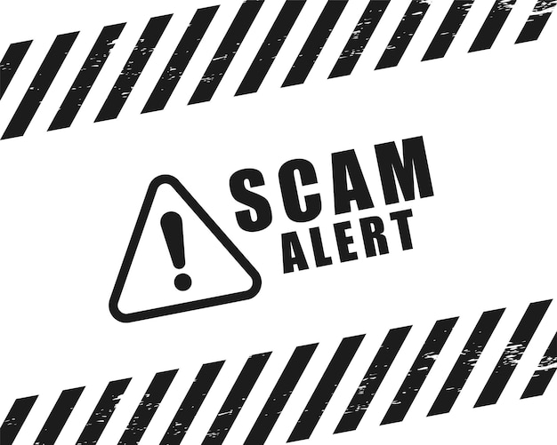 Free vector scam alert caution sign background for message safety