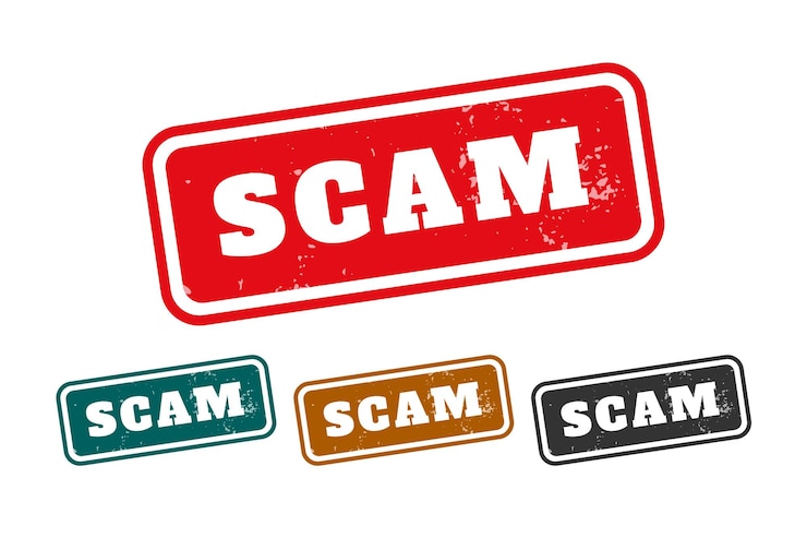 Free Vector scam alert warning background protect yourself from fraud