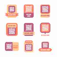 Free vector scan me label collection design