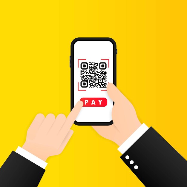バーコード読み取りアプリ Qrcodeリーダー支払いトランザクションアプリケーション Qrコードスキャナー オンラインのqrジェネレーター Qrコード 支払いのコンセプト ピンクがかった珊瑚bluevector分離イラスト 無料のベクター