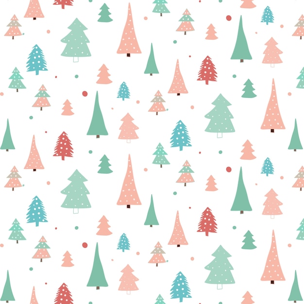 免费矢量scandi风格圣诞树模式的背景