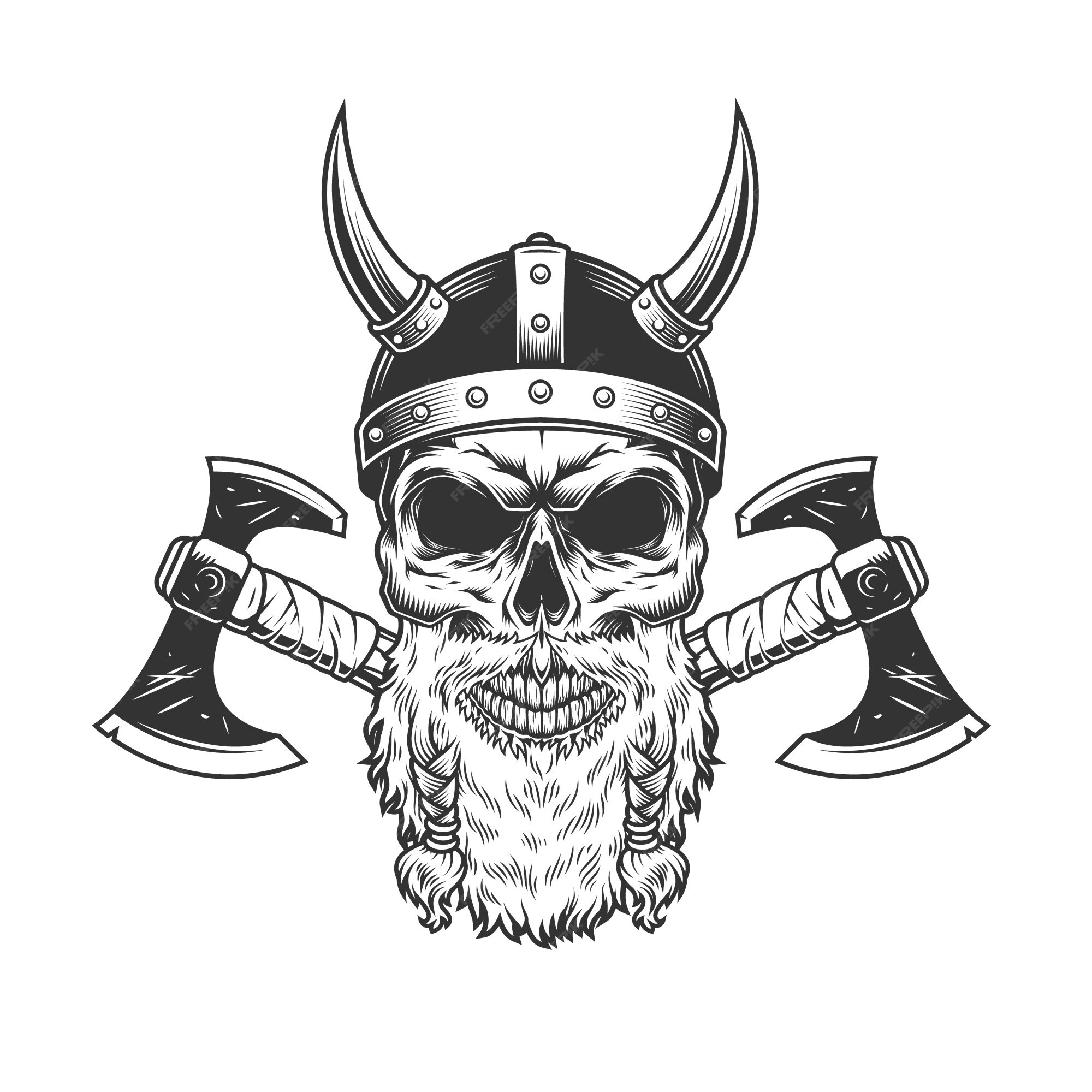 viking skull vector