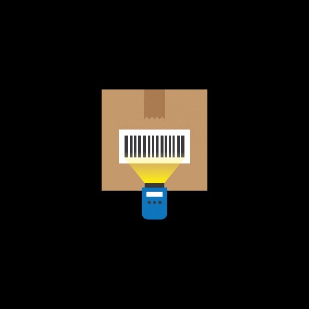 Free Vector scanning a package bar code