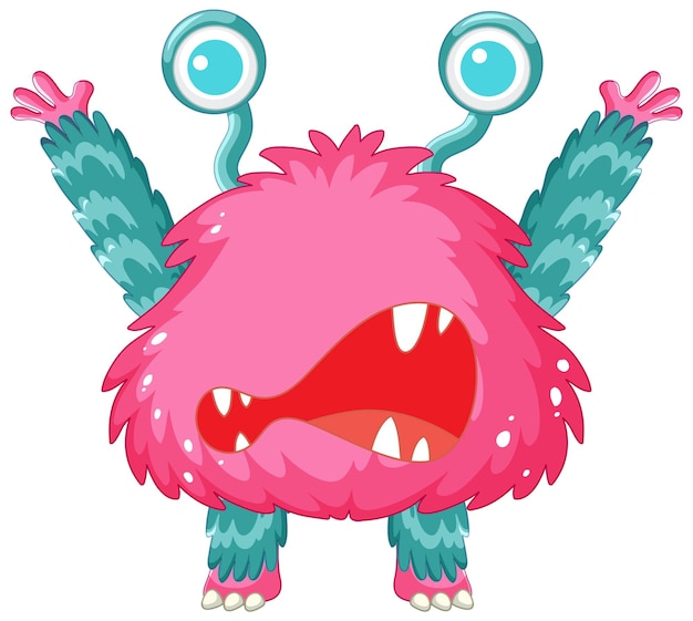 Scary alien monster cartoon character illustration