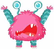 Free vector scary alien monster cartoon character illustration