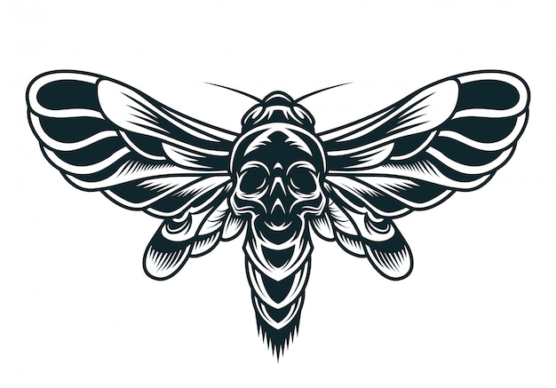 Free vector scary bee monochrome concept