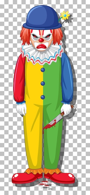 Free vector scary clown cartoon character