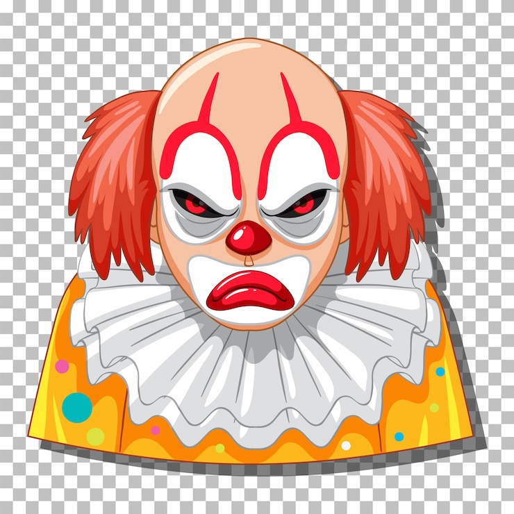 Free Vector scary clown head on grid background