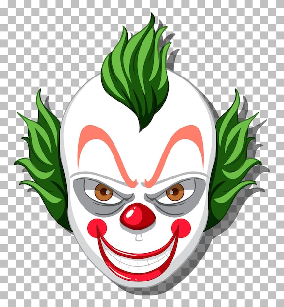 Free vector scary clown head on grid background