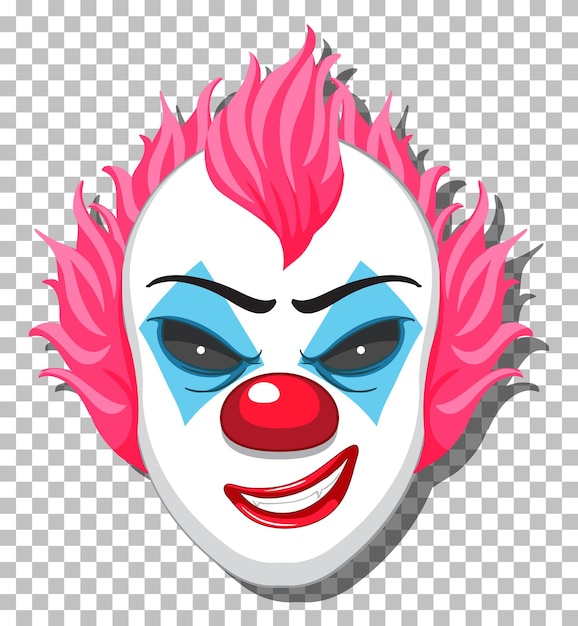 Free vector scary clown head on grid background