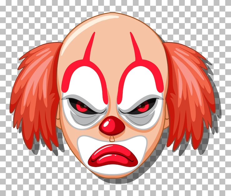 Free Vector scary clown head on grid background