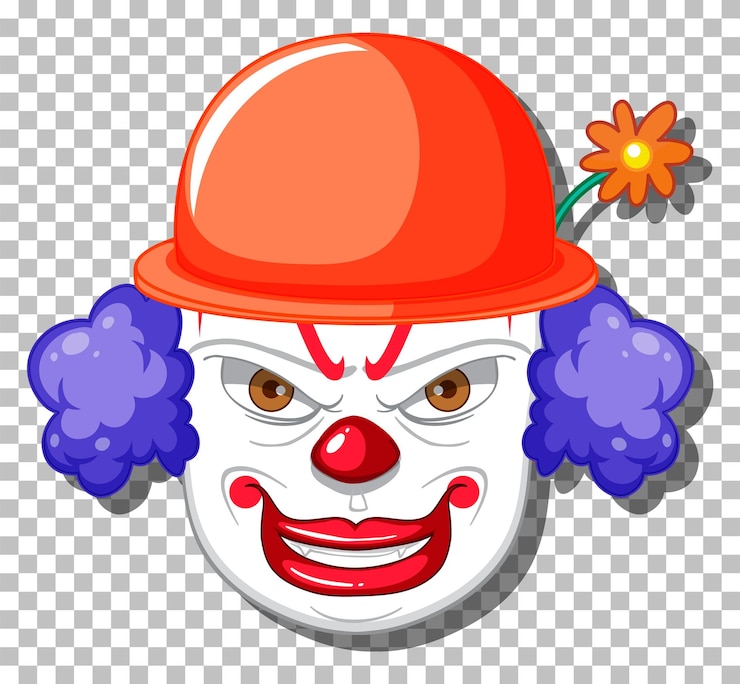Free Vector scary clown head on grid background