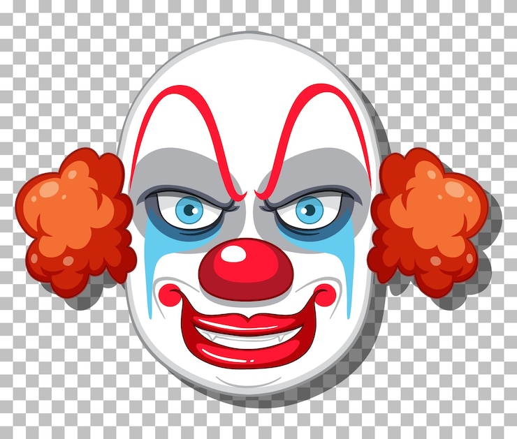 Free Vector scary clown head on grid background