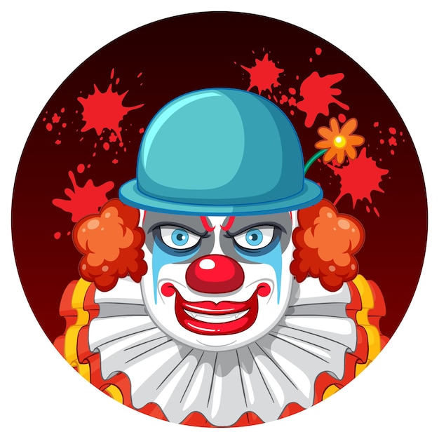 Бесплатное векторное изображение Страшно жуткое лицо клоуна