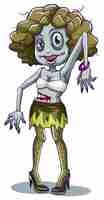 Free vector a scary female zombie