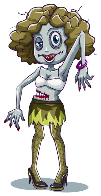 A scary female zombie