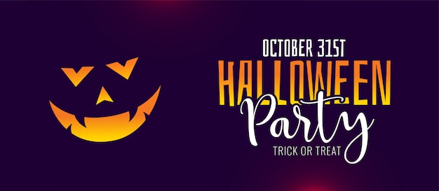 Scary halloween party celebration banner design