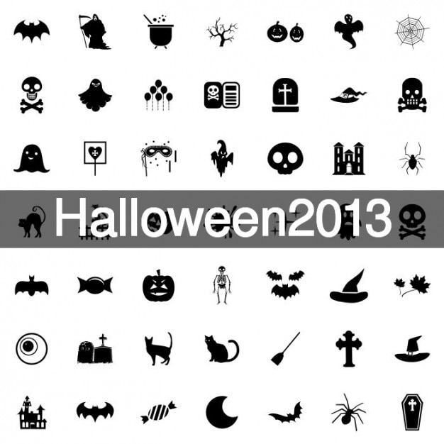 Free vector scary icons for halloween