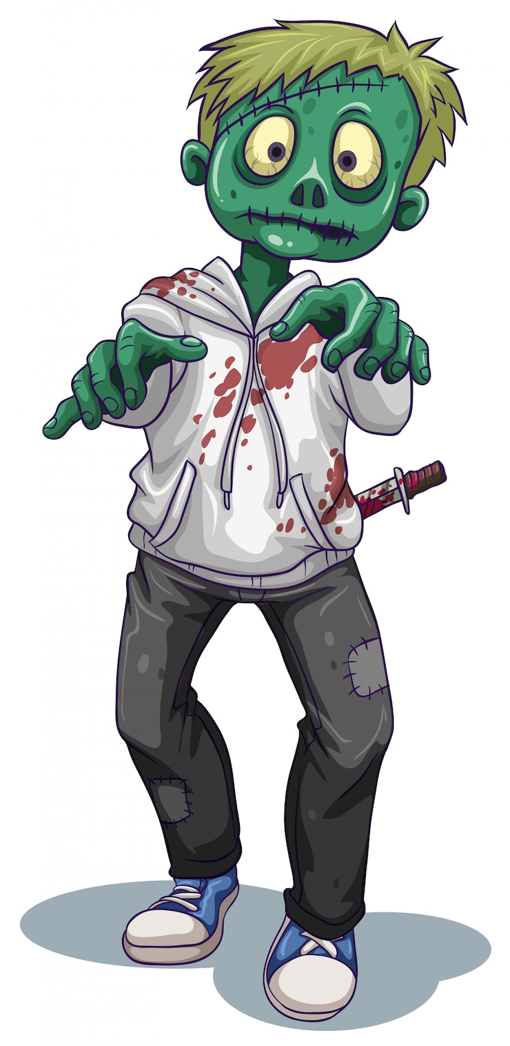 Free Vector a scary male zombie