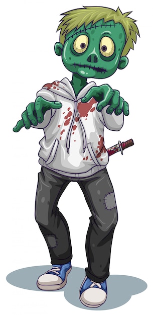 A scary male zombie