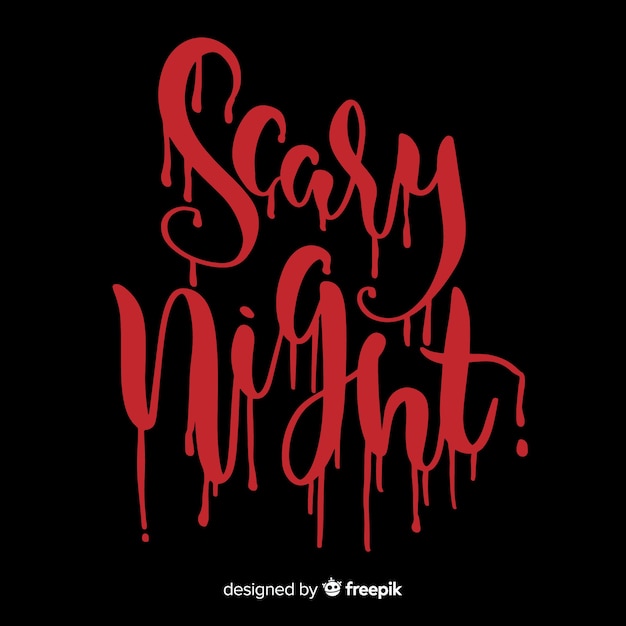 Scary night of halloween lettering background