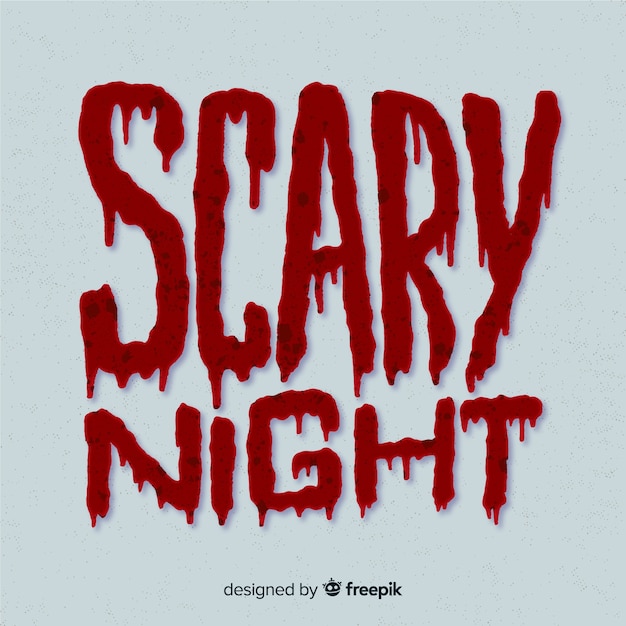 Vettore gratuito scary notte lettering di halloween