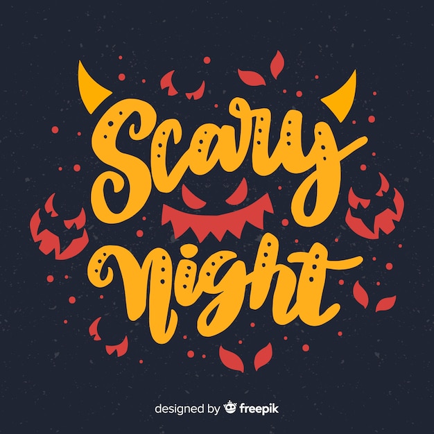 Scary night halloween lettering