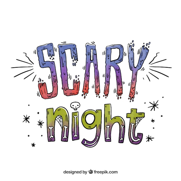 Free vector scary night hand drawn background