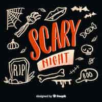Free vector scary night lettering on black background