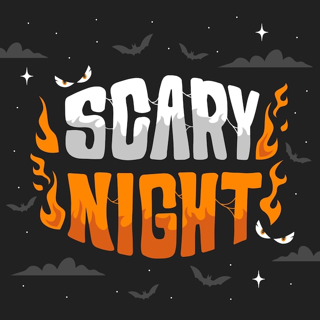 Free vector scary night - lettering concept