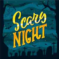 Free vector scary night - lettering concept