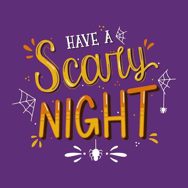 Free vector scary night - lettering concept