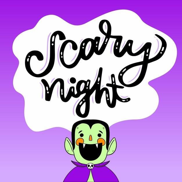 Scary night lettering design