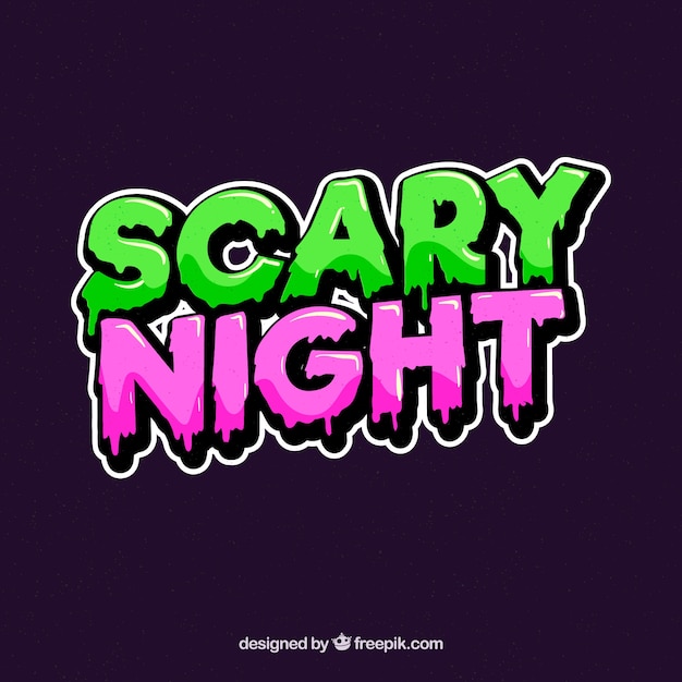 Scary night lettering