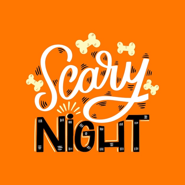 Free vector scary night lettering