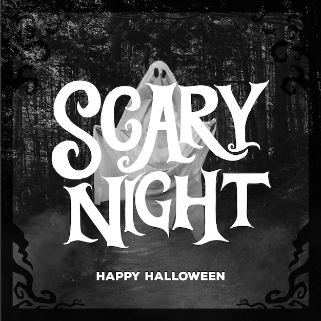 Free vector scary night lettering