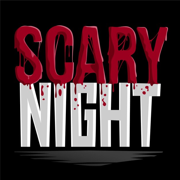 Scary night lettering