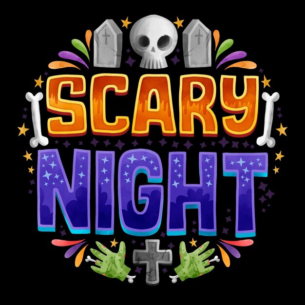 Scary night lettering