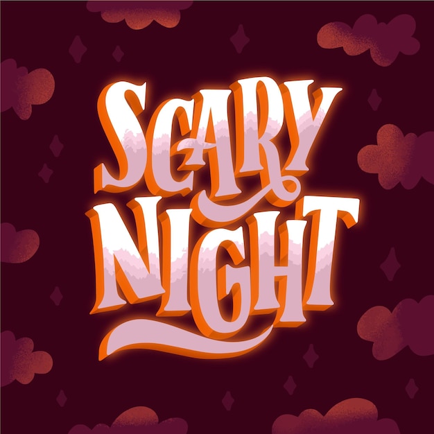 Scary night lettering