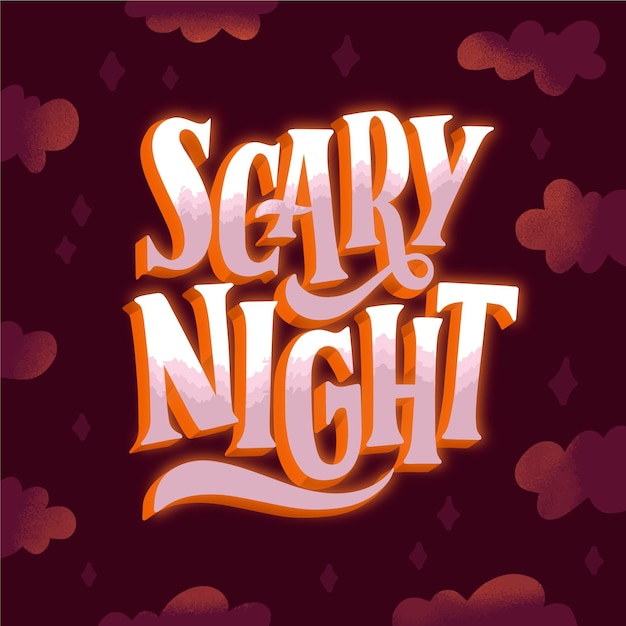 Free vector scary night lettering