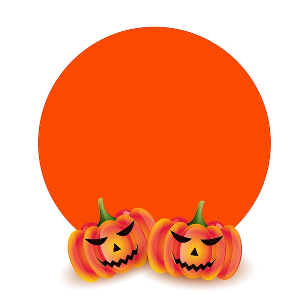 Бесплатное векторное изображение Страшные тыквы на хэллоуин с пространством для текста