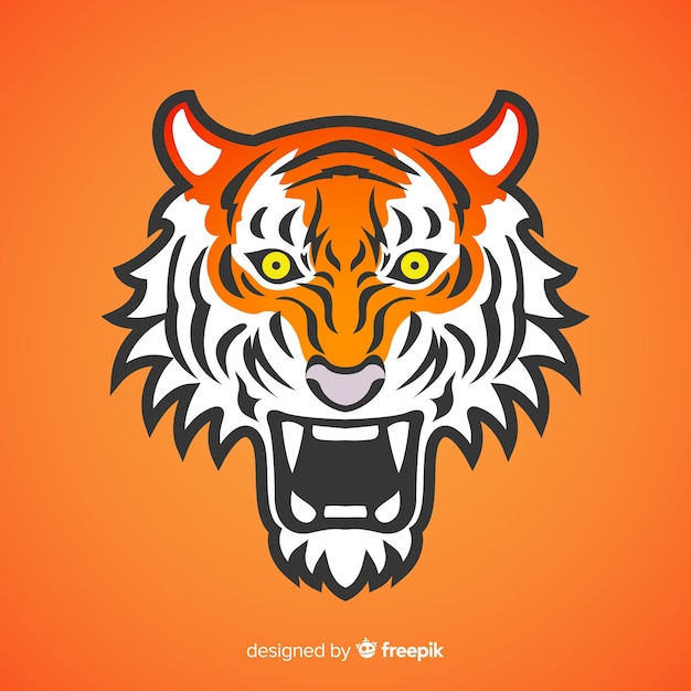 Free vector scary tiger background