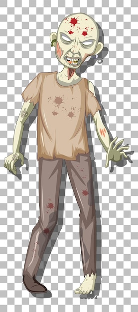 Free vector scary zombie cartoon character