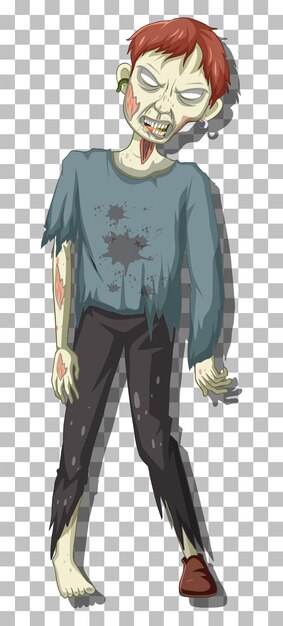 Free vector scary zombie cartoon character