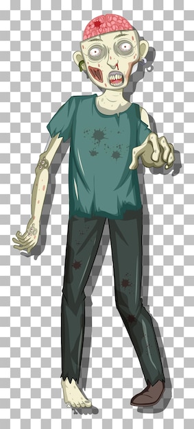 Free vector scary zombie cartoon character