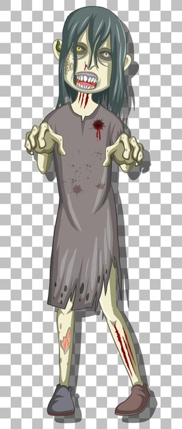 Scary zombie cartoon character