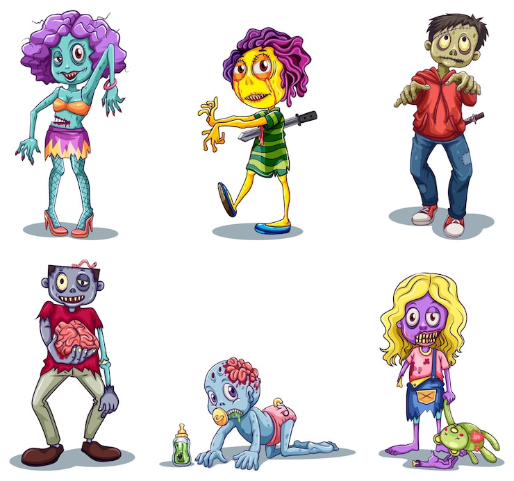 Free Vector scary zombies
