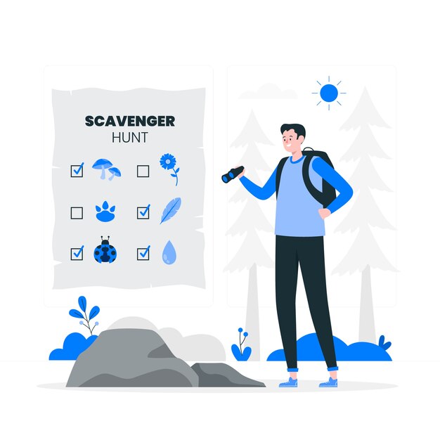 Free vector scavenger hunt concept illustration