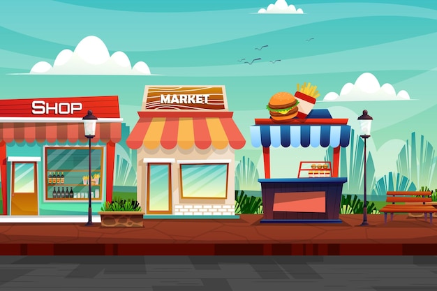 Basket market buy shop store design Royalty Free Vector