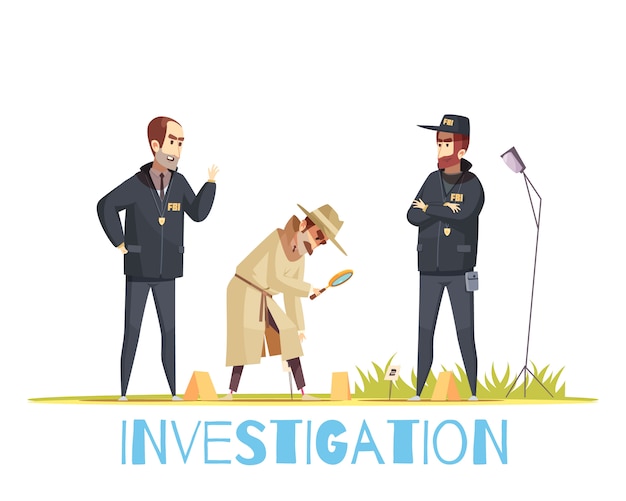 Free vector scene of crime composition